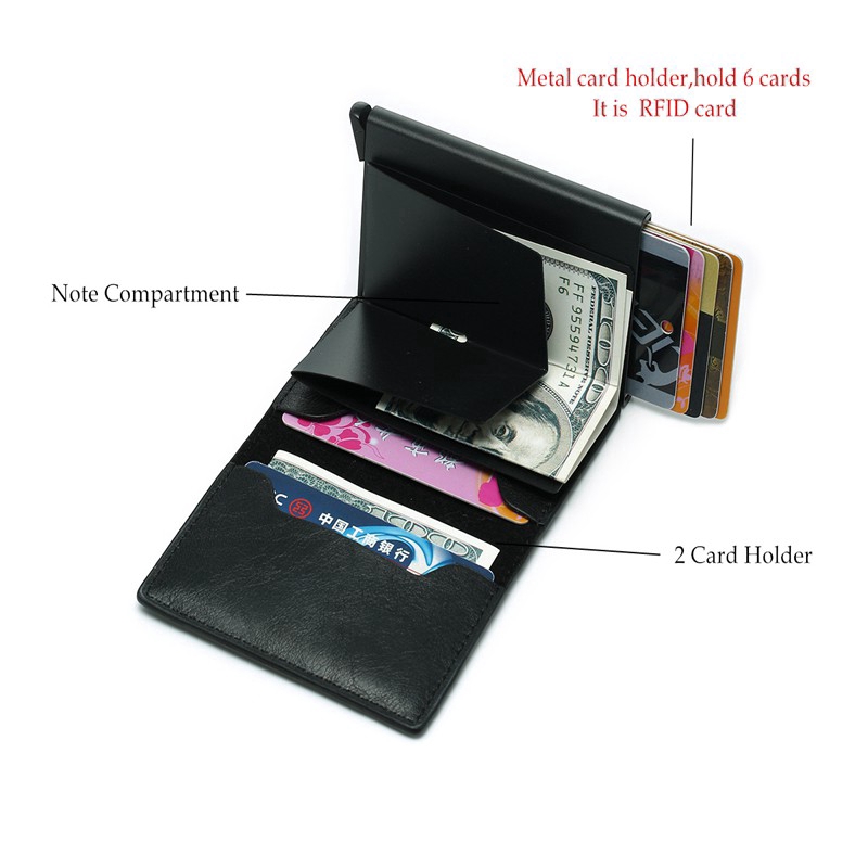 Anti RFID Card Wallet For Men ID Credit Card Holder Minimalist Slim Wallet Short Smart Money Clip