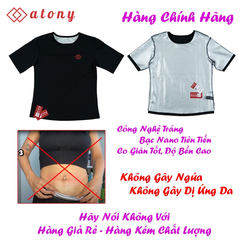 Bộ Quần Áo Giảm Mỡ Bụng ATONY, Bộ Quần Áo Sinh Nhiệt Giảm Mỡ Bụng Chính Hãng - Set 2 gồm Áo và Quần Tan Mỡ