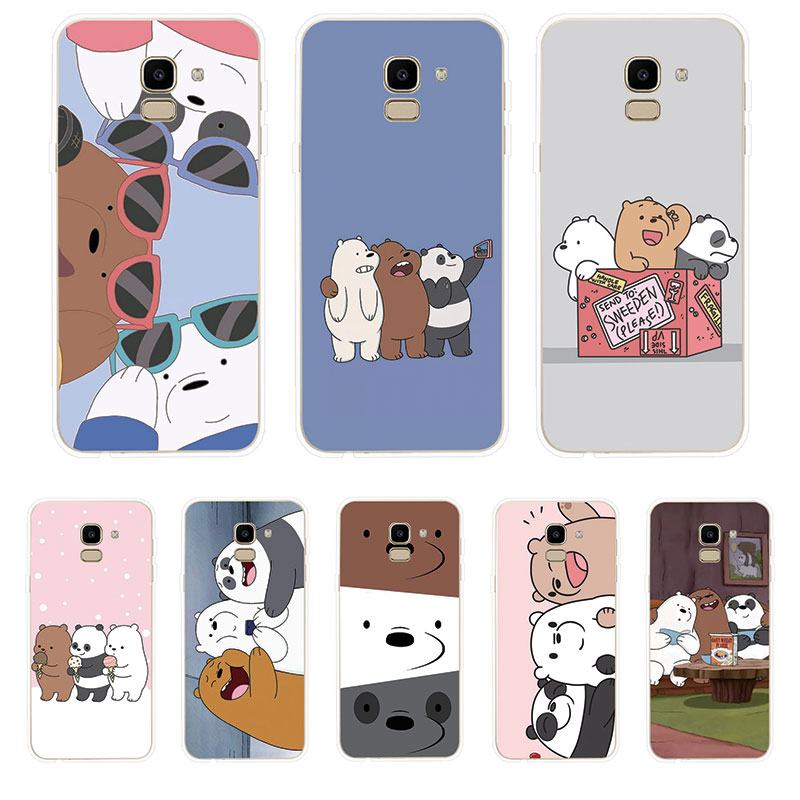 Ốp điện thoại silicon TPU mềm họa tiết Three Bare Bears 3 cho SAMSUNG GALAXY J2 PRO J4 J4+ J6 J6+ PLUS J8 2018