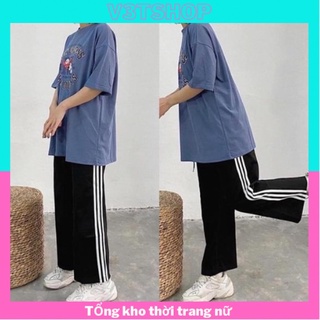 Quần Dài Cullotes 3 Sọc Ống Rộng Unisex