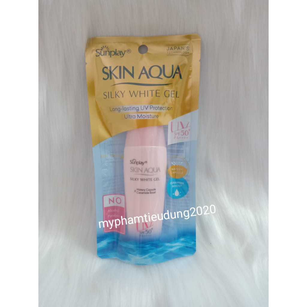 (Mẫu mới) Gel chống nắng dưỡng trắng mượt Skin Aqua Silky White Gel SPF 50+ PA++++ 30g