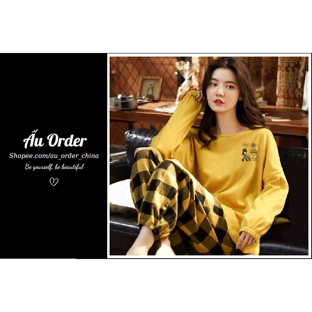 [HÀNG ĐANG VỀ] Bộ ngủ dài tay cotton mỏng dễ thương Bigsize đến 90kg | BigBuy360 - bigbuy360.vn