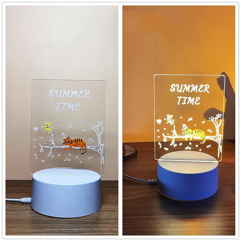 Bảng Ghi Chú Bằng Acrylic Không Khung Có Đèn Led Và Kẹp Tiện Dụng Cho Văn Phòng / Trường Học