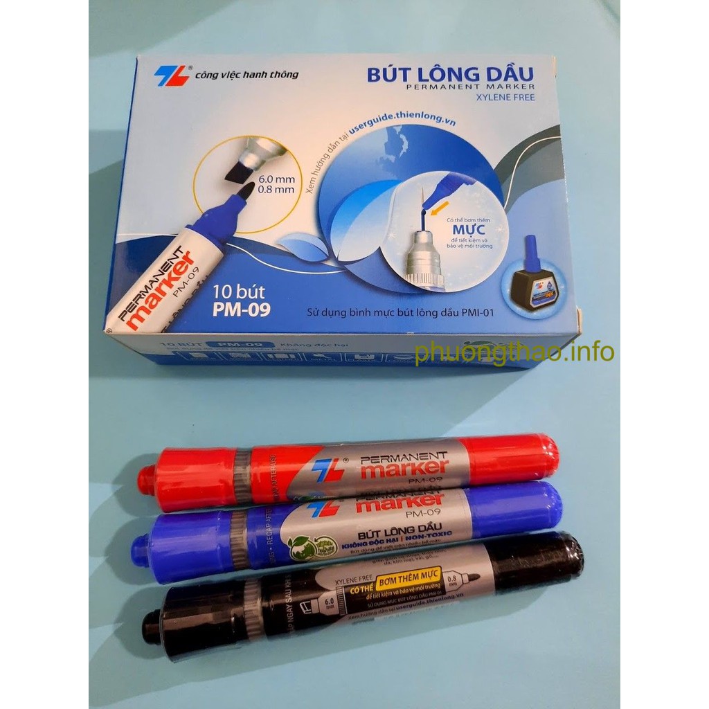 1 Hộp 10 cái bút lông dầu Thiên Long PM-09 - Chính hãng Thiên Long