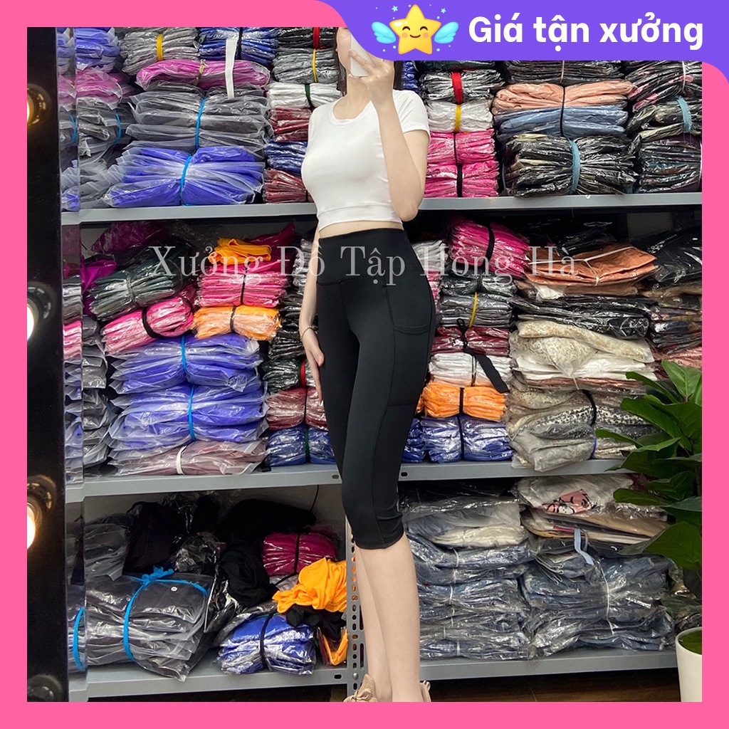 ❤️ Ảnh thật 100% ❤️ Quần lửng tập gym , yoga nữ - Quần lửng đen thể thao nữ - quần lửng trơn màu ❤️