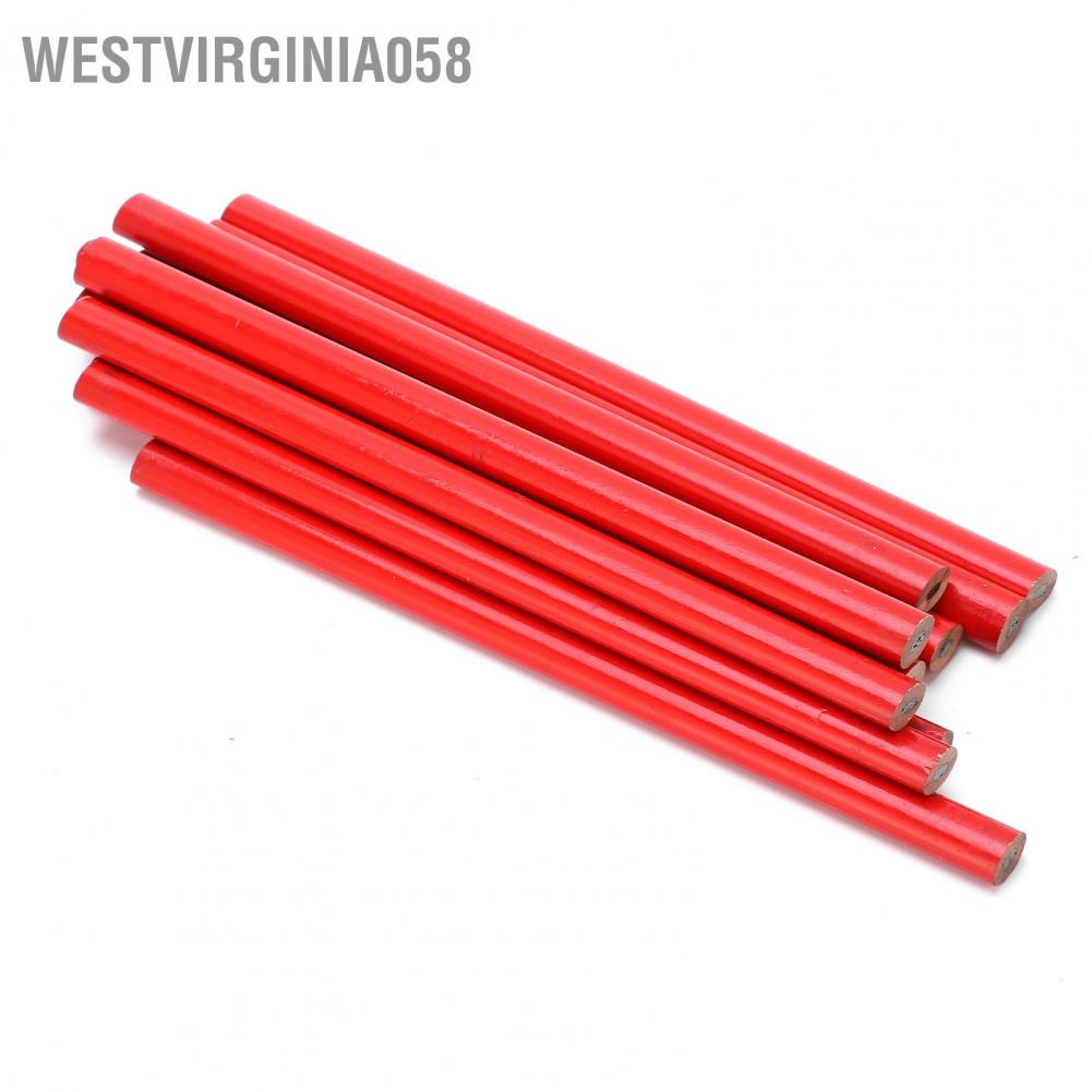 Westvirginia058 12Pcs Carpenters Pencils Black Core Oval 2‑Head DIY Woodworking Mark Pen Hand Tools