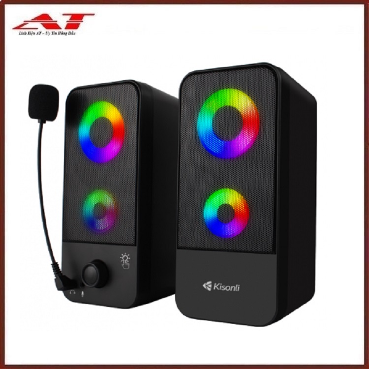 Loa 2.0 Kisonli X9 Black LED