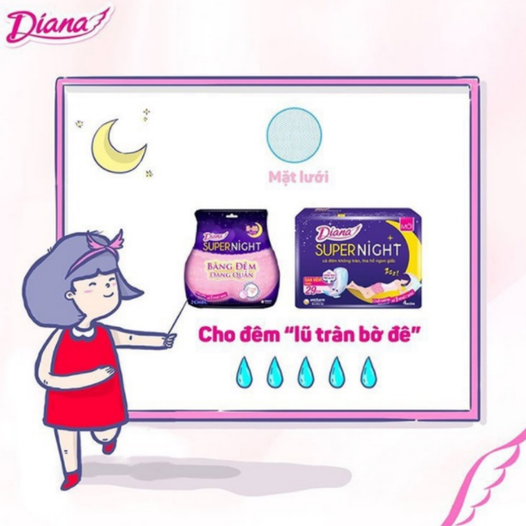 Bộ 5 Băng đêm dạng quần Diana size SM 2 chiếc/ gói