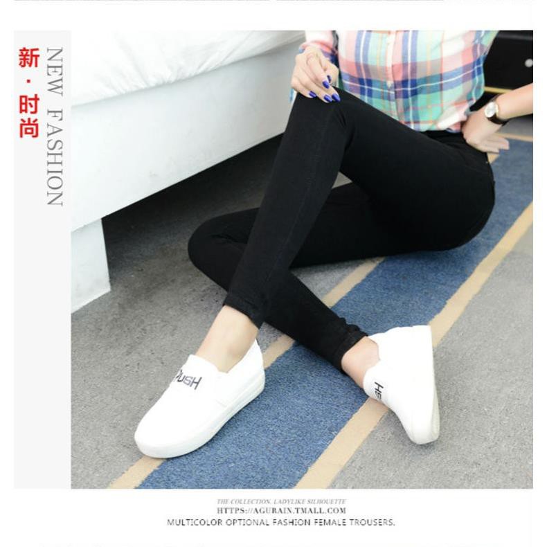QUẦN BÒ CẠP CAO DÁNG LEGGING JEAN THUN 2 DA CO GIÃN 4 CHIỀU ,