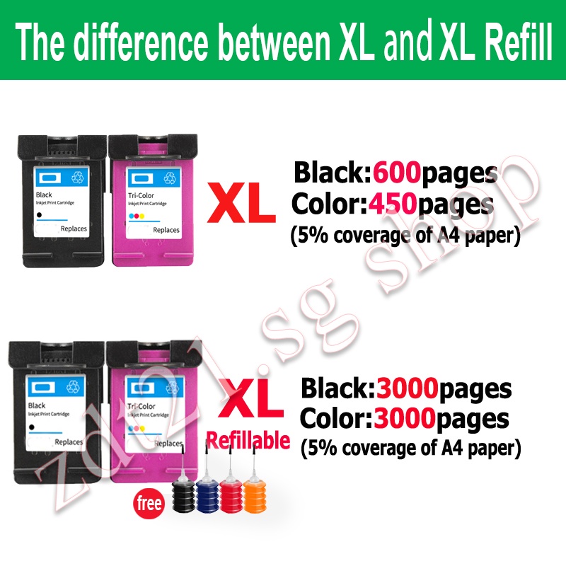 Hộp Mực HP 65 Ink HP65XL Tương Thích Với HP 2600 2620 2622 2630 2632 3700 3720 3721 3723 3724 3730 3732