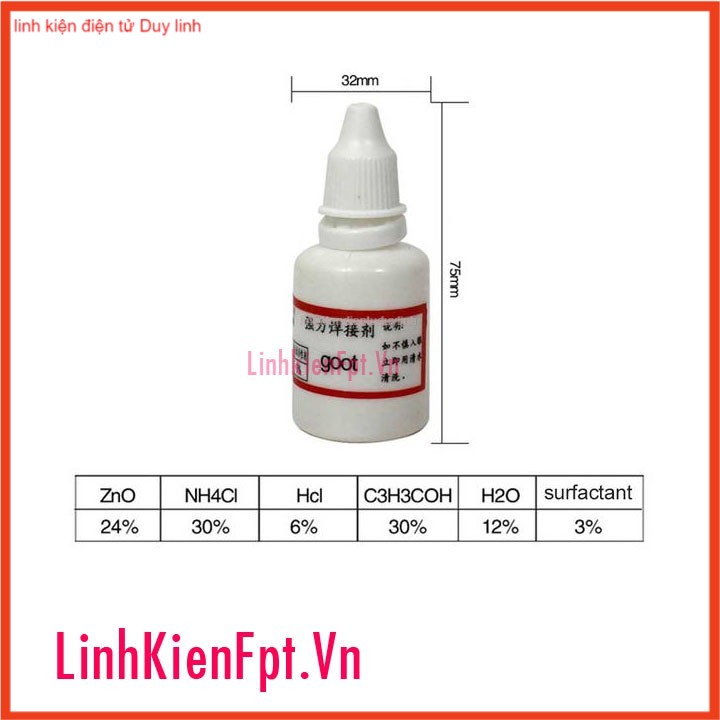 Dung dịch trợ hàn goot 25ml đẹp .