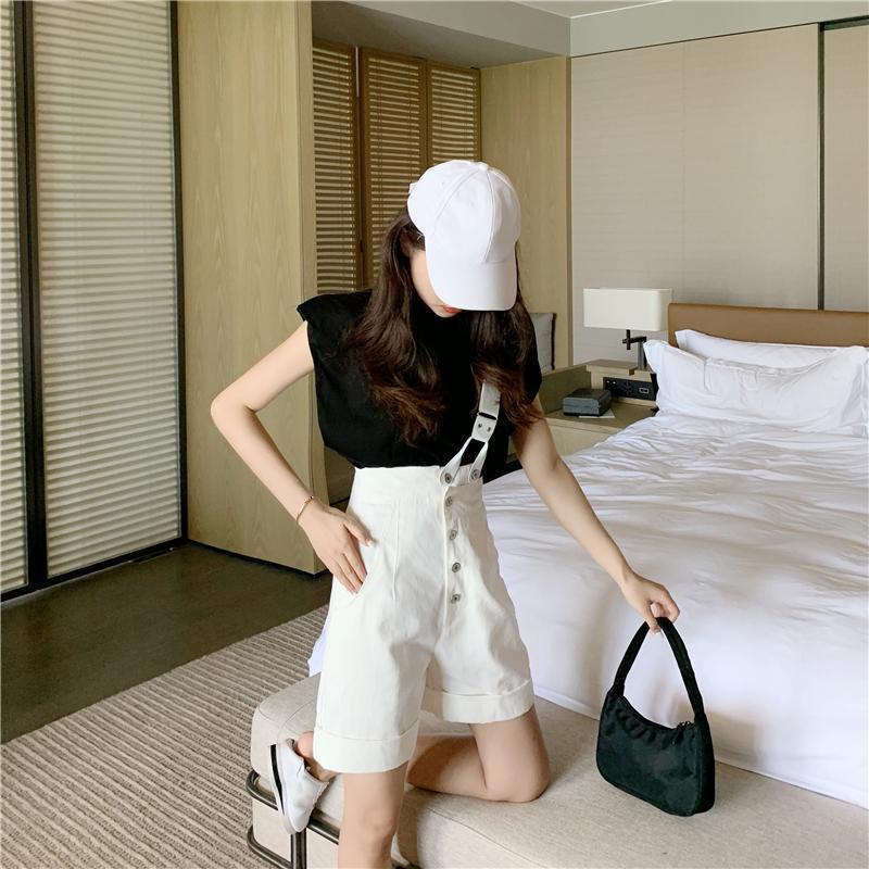 Quần Yếm Ngắn Lưng Cao Phong Cách Hàn Quốc Size S-5xl