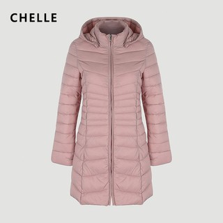 Áo phao siêu nhẹ dáng dài có mũ CHELLE - C65P19D181
