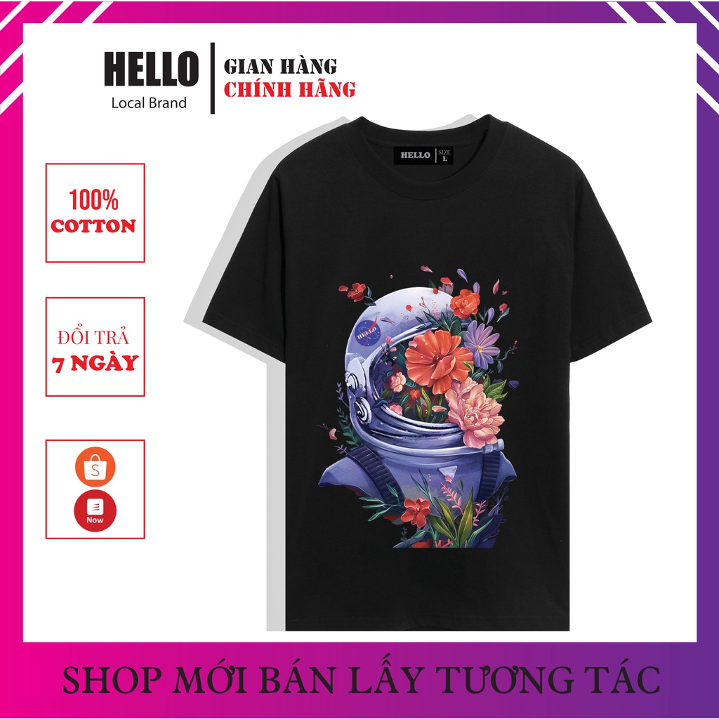 Áo phông tay lỡ form rộng Nam Nữ, áo thun Unisex in hình Hello Nasa_Ap51 | BigBuy360 - bigbuy360.vn