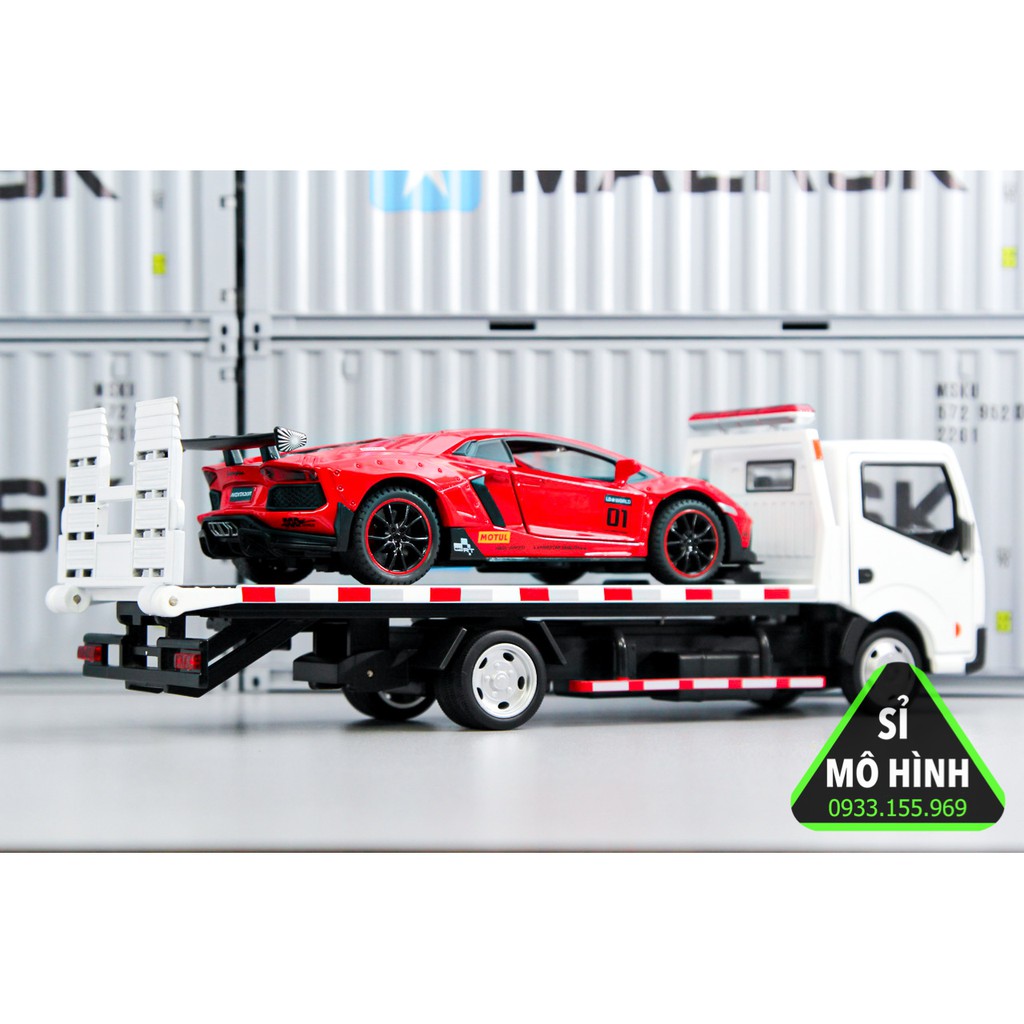 [ Sỉ Mô Hình ] Mô hình xe tải cứu hộ Nissan 1:32 Trắng