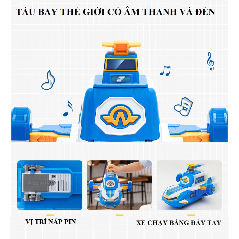 Đồ chơi đội bay siêu đẳng tàu bay thế giới mô hình cỡ lớn có âm thanh và đèn đồ chơi trẻ em