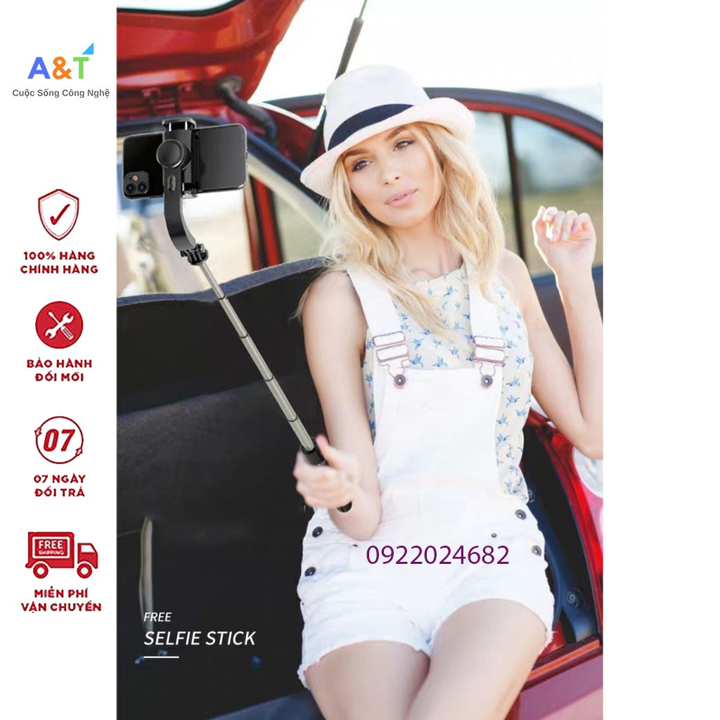 Gậy chống Rung Gimbal Stabilizer L08, Có 3 chân đỡ, Tặng kèm nút bấm BLT hàng cao cấp