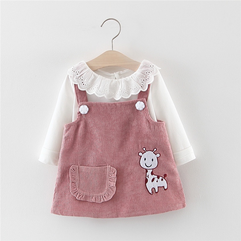 Yếm hương hồng cho bé gái kèm áo 8- 19kg