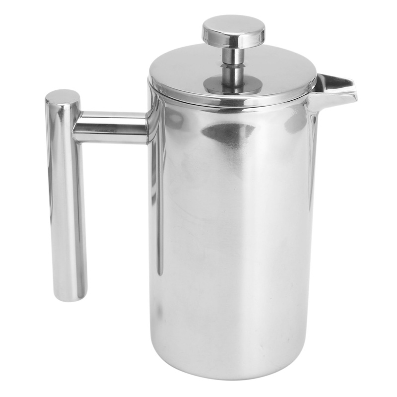 Ấm Đun Nước Bằng Thép Không Gỉ 350ML 12Oz Kèm 5 Muỗng Đo Lường Và 5 Màn Lọc