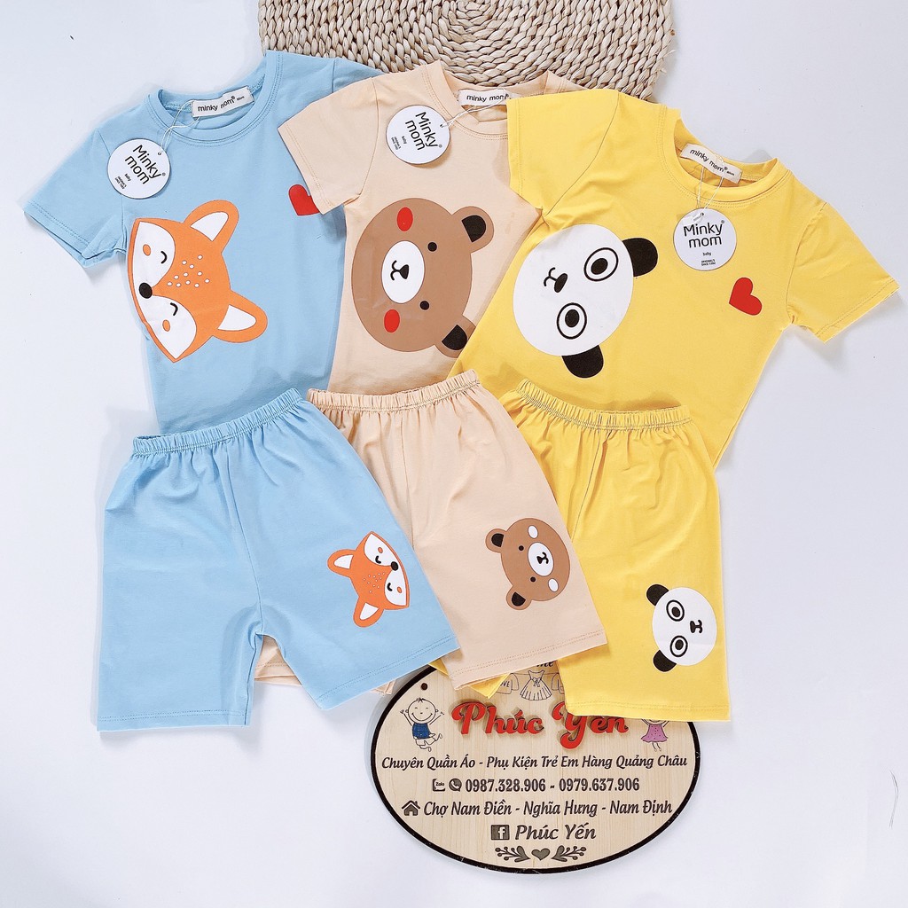 Sale !!! Bộ Cộc Tay Cotton 100 % Hàng Minky Mom Họa Tiết Gấu Vàng- Hổ Cho Bé (Sz  từ 8-18kg) (1444) Shop Phúc Yến