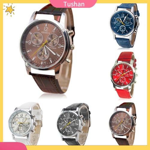 Đồng hồ dây giả da kiểu dáng thời trang sang trọng cho nam và nữ