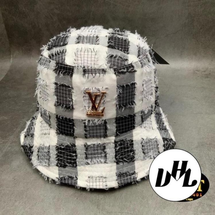Mũ Bucket LV Caro Phối Tua Rua Form Rộng Thời Trang Unisex Nam Nữ