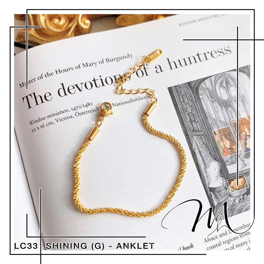 Lắc chân nữ Titan không gỉ dây trơn xoắn xù đơn giản không mặt - Măng's House LC33