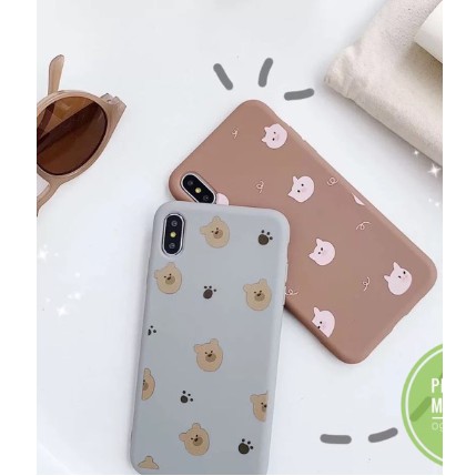 Ốp iphone chống bẩn dễ lau chùi gấu bear nhí silicon iphone 6 đến xs max