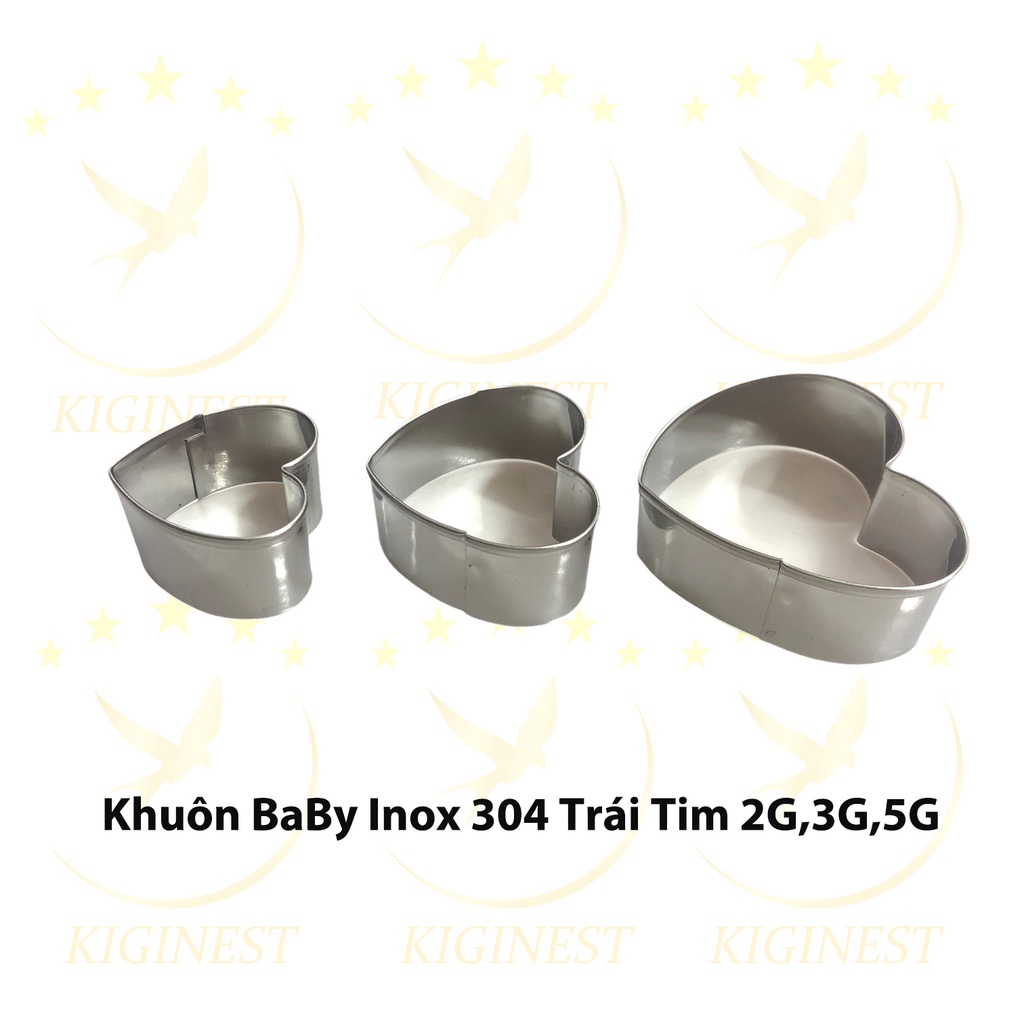 KHUÔN YẾN INOX 304 BABY TRÁI TIM 2G, 3G, 5G ĐẮP, SẤY VÀ ĐỊNH HÌNH TỔ YẾN - SET YẾN CHƯNG