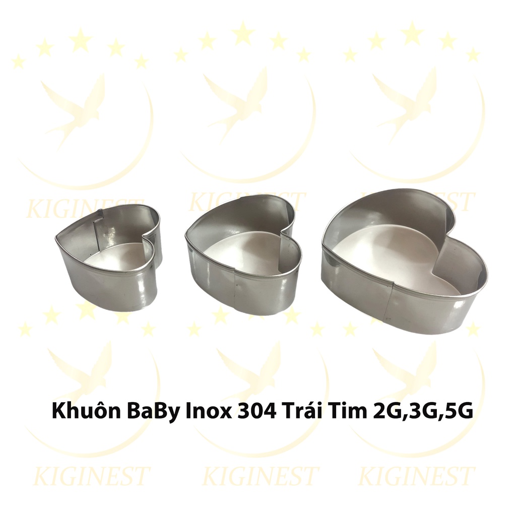 [GIÁ SIÊU RẺ] KHUÔN YẾN INOX 304 BABY TRÁI TIM 2G, 3G, 5G ĐẮP, SẤY VÀ ĐỊNH HÌNH TỔ YẾN - SET YẾN CHƯNG