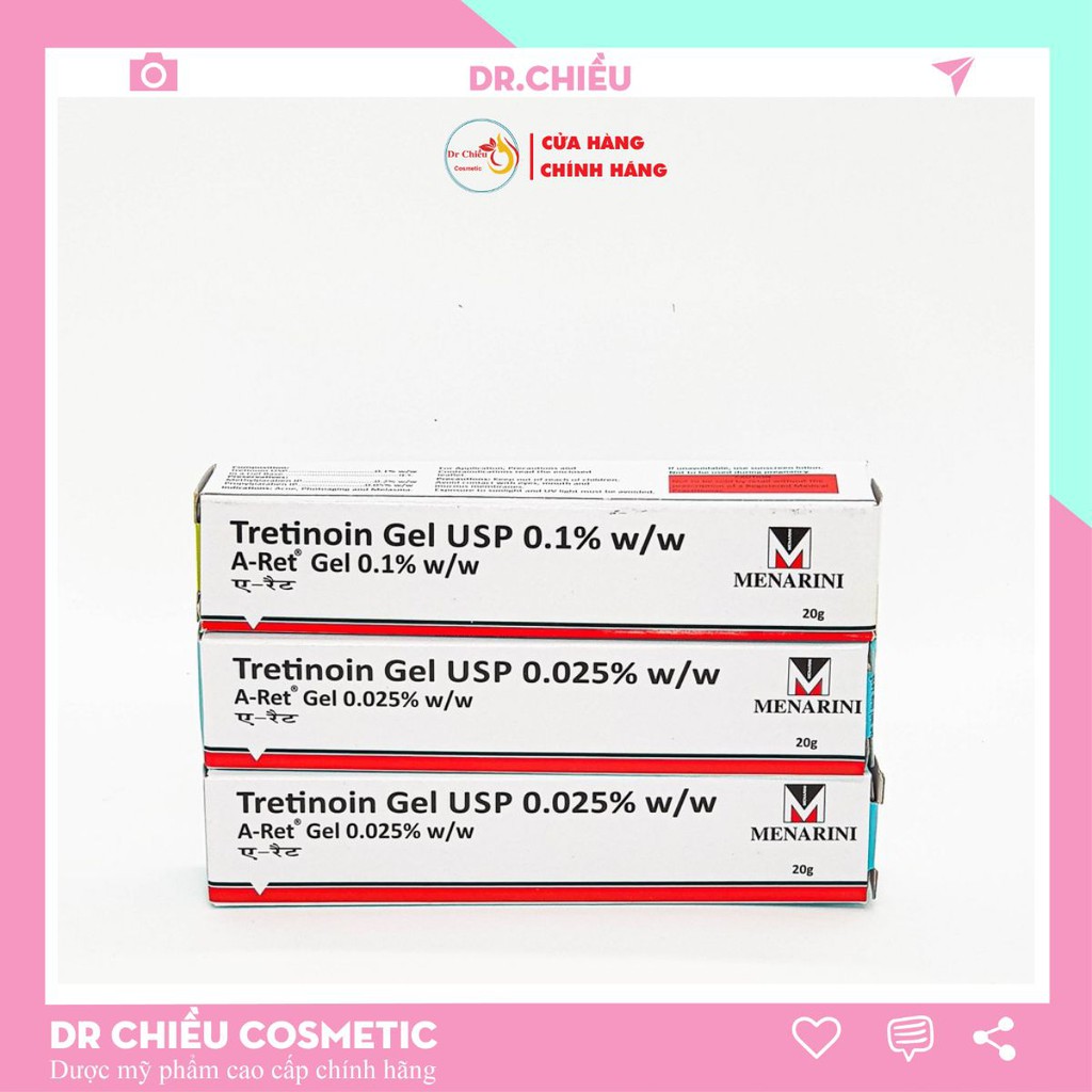 Tretinoin aret ⚜️ DATE MỚI ⚜️ Tretinoin Gel USP Aret - Giảm mụn, mờ thâm nám, chống lão hóa ( Tre gel usp A-Ret Ấn)