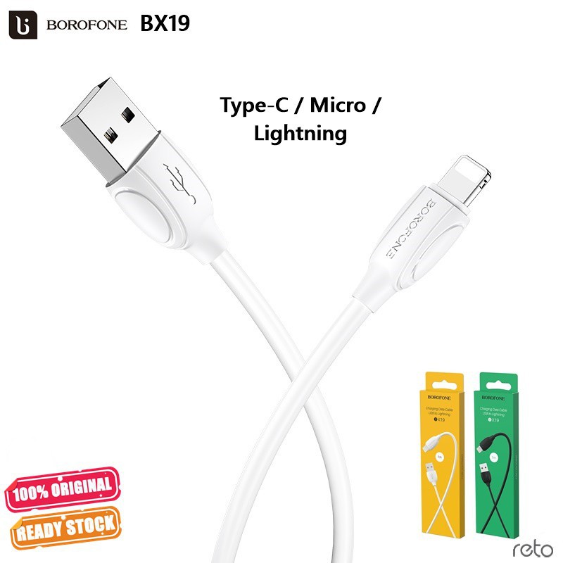 [Mã ELFLASH3 hoàn 10K xu đơn 20K] Cáp sạc Borofone BX19 Cho điện thoại Dài 1m | BigBuy360 - bigbuy360.vn