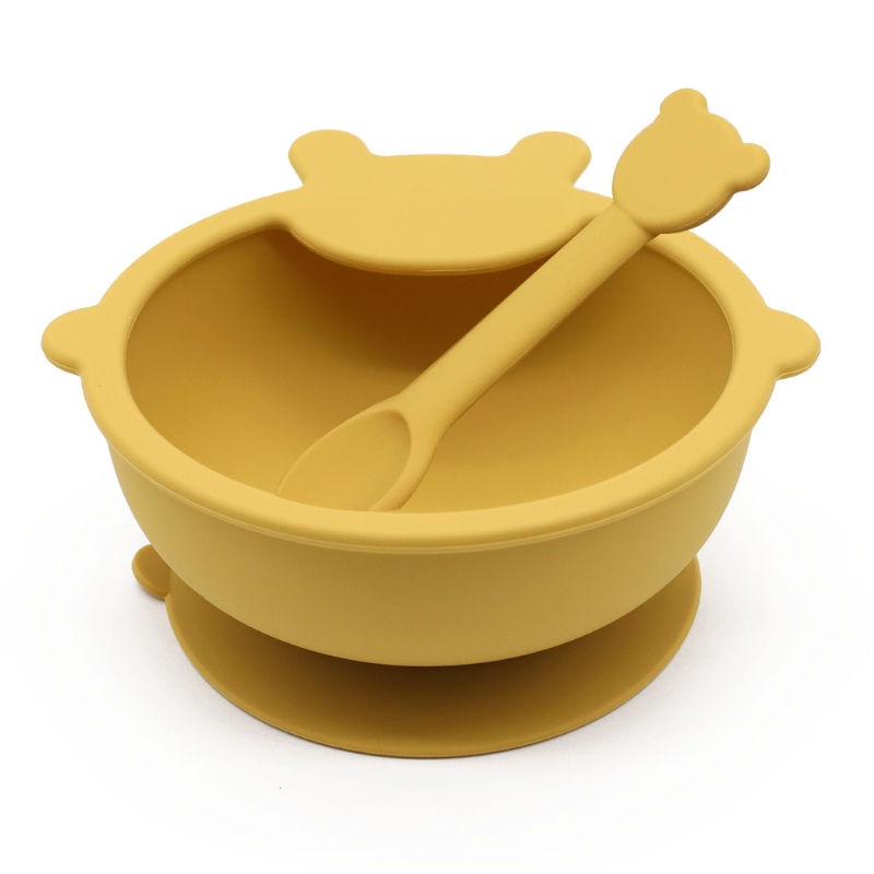 Bộ 2 Dụng Cụ Tập Ăn Bằng Silicone Không Thấm Nước Chống Trượt Cho Bé