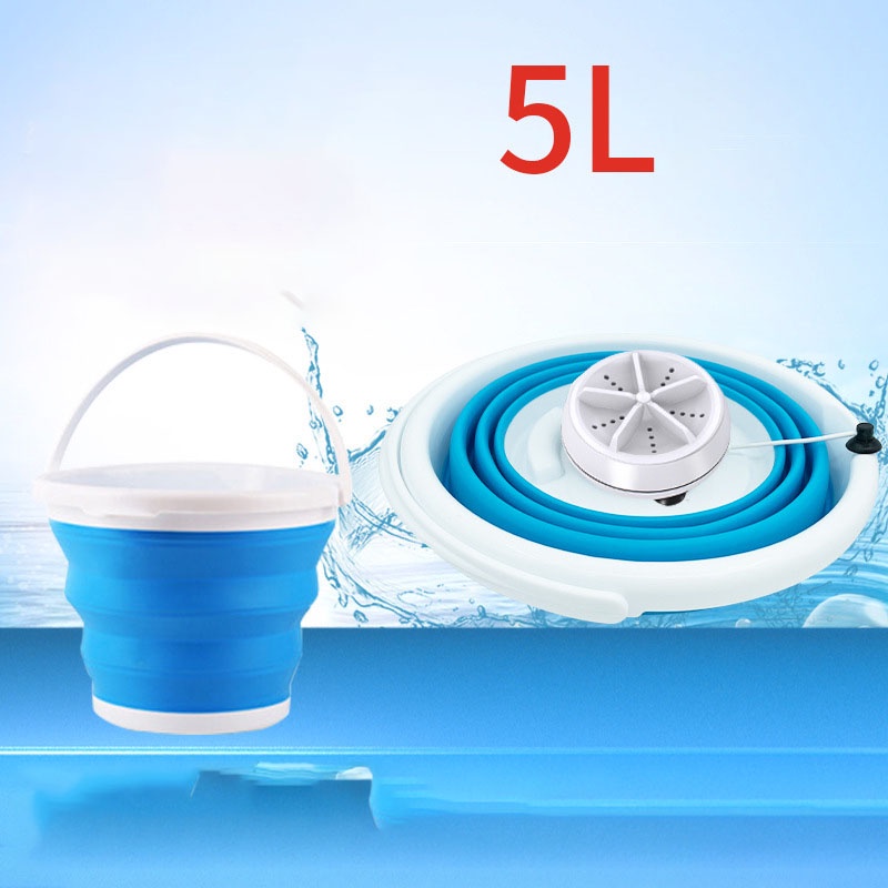 Máy Giặt Đồ Lót / Vớ / Đồ Lót Mini Bằng Silicone 5L Có Thể Thu Gọn Tiện Dụng