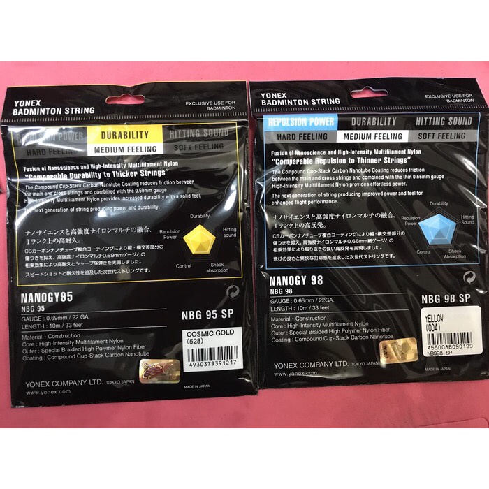 Dây Vợt Cầu Lông Yonex Nanoray 95 / 98 Nyh2N10Y Nh201nn