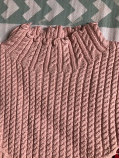 Áo len cổ 3 phân tay bèo màu hồng phấn cho bé gái - ảnh sản phẩm 4
