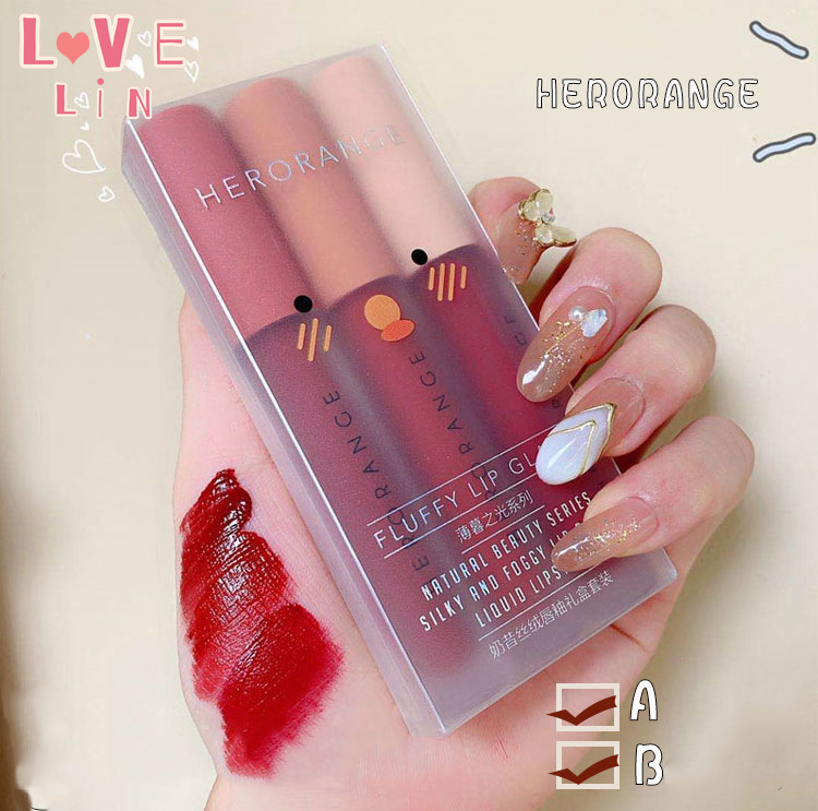 (Hàng Mới Về) Set Son Kem Lì Trang Điểm Xinh Xắn Thương Hiệu Herolin | BigBuy360 - bigbuy360.vn
