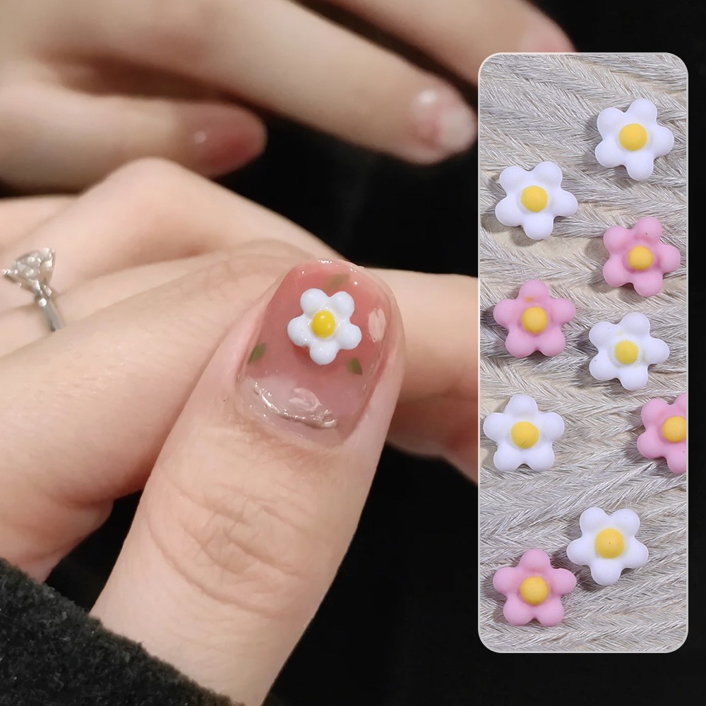 Bộ 50 Bông Hoa Hướng Dương Nhiều Màu Trang Trí Móng Tay