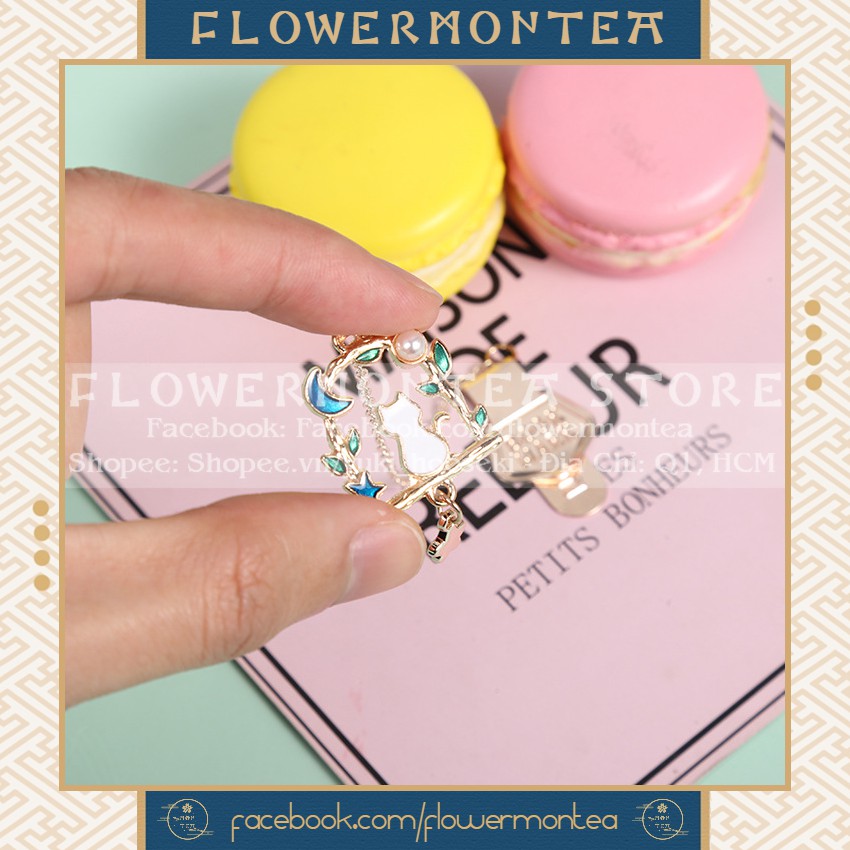 Thẻ Đánh Dấu Sách | Bookmark Dây Kim Loại - Chú Mèo Bên Khung Cửa Sổ