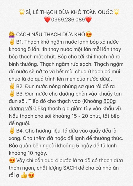 Giá shock 99k/1kg Thạch Dừa Thô