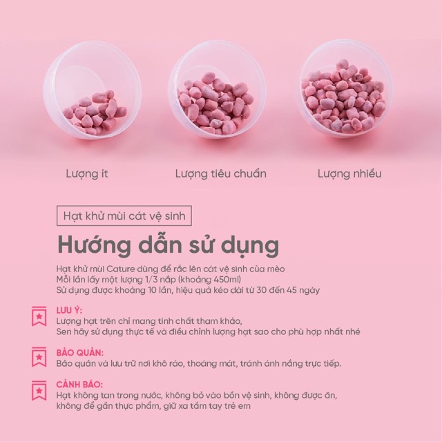 [GÓI DÙNG THỬ ]Viên Khử Mùi Hạt Khử Mùi Cát Mèo CATURE (FRESH SCENT BEADS) 45ml