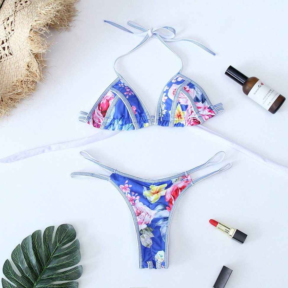 Bikini Nâng Ngực In Hoa Gợi Cảm