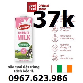 Sữa avonmore tách béo, không béo 1 lít