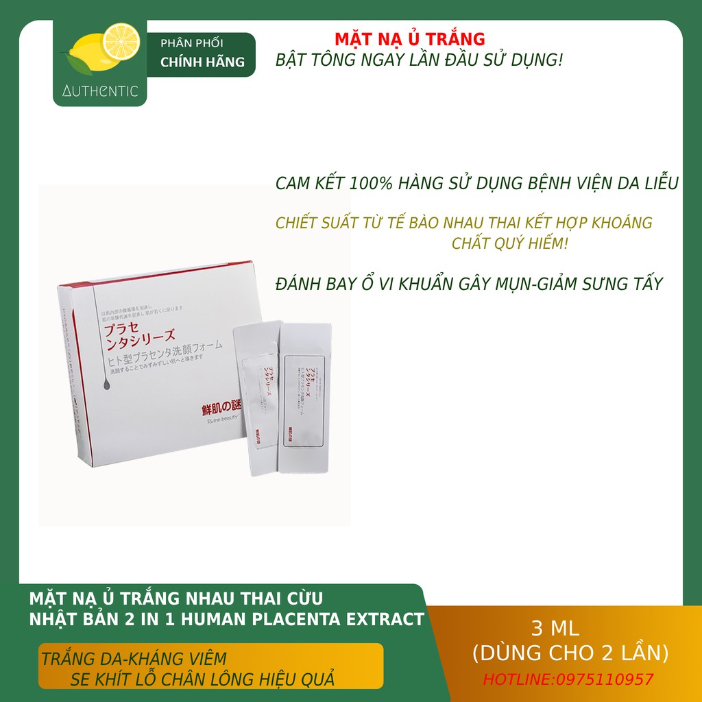 Gói Ủ Trắng Face Nhau Thai Cừu Nội Địa Nhật được sử dụng tại các spa