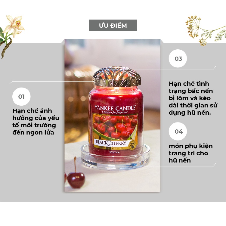 Chụp nến trang trí Yankee Candle - Matte Silver