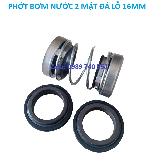 Phớt bơm tõm -bơm nước 2 mặt đá lỗ trục 16 mm