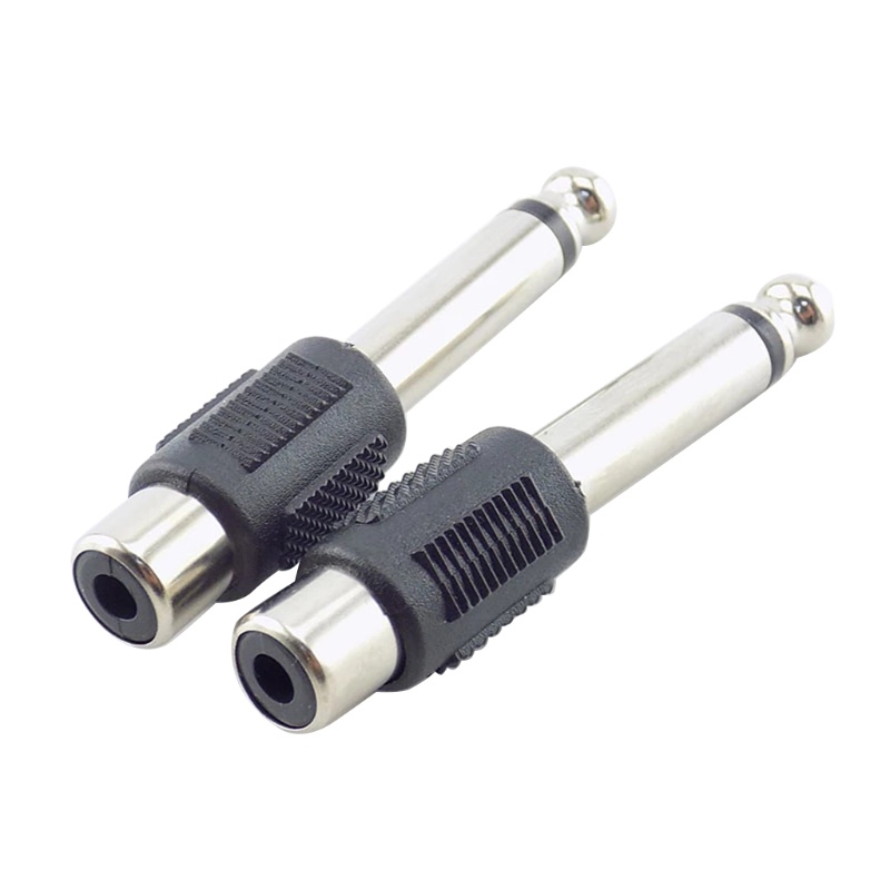 Đầu Chuyển Đổi Phích Cắm 6.35mm 1 / 4 inch Sang Ổ Cắm RCA Cho Bộ Khuếch Đại Âm Thanh