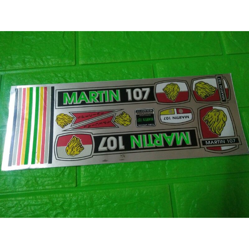 Bộ tem xe đạp Martin 107 chữ xanh