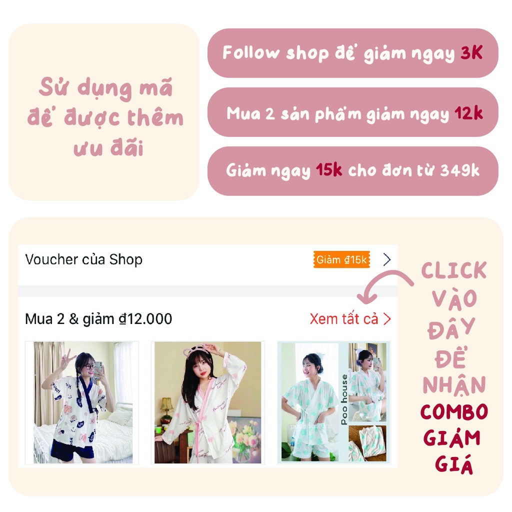 [ Nhiều mẫu ] Pijama bộ đồ ngủ, bộ đồ nữ mặc nhà chất liệu cotton cộc tay áo phông, quần đùi - Poohouse BN-AOTHUN