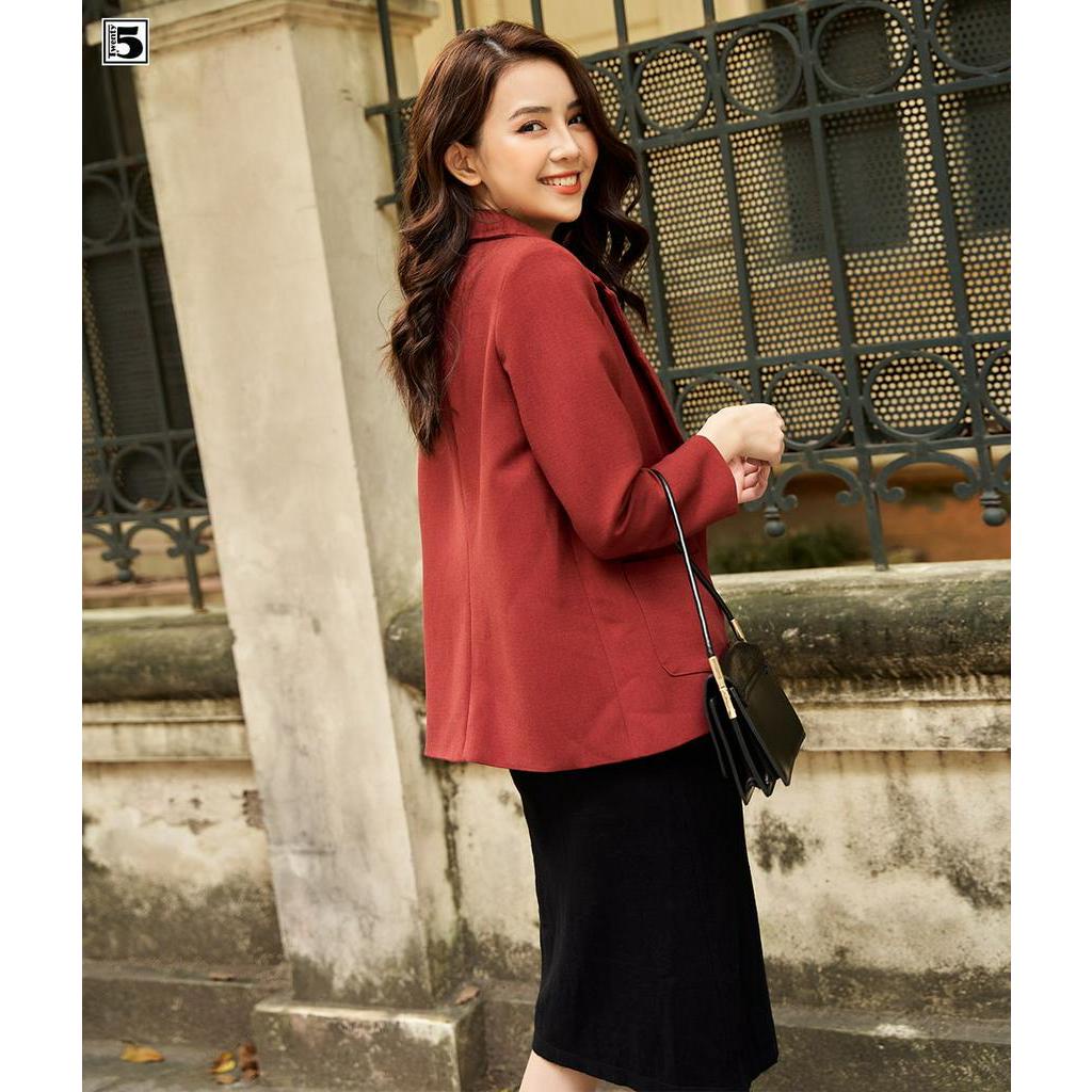 Áo vest nữ một cúc túi ốp Twentyfive NV19